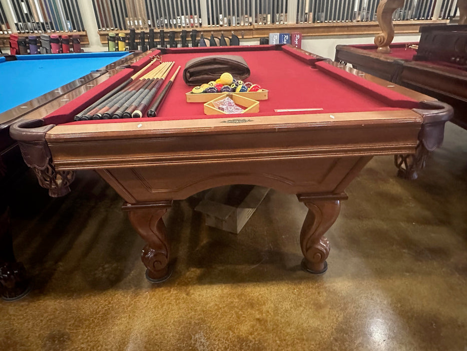 used brunswick greenbriar 8' pool table end