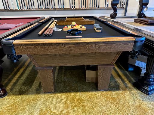 used olhausen classic oak 8' pool table end