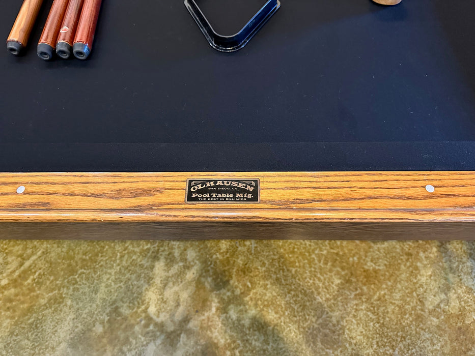 used olhausen classic oak 8' pool table logo