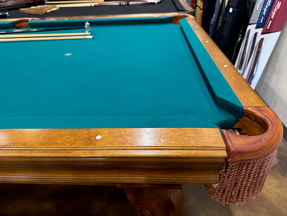 used olhausen montrechet pool table 8' corner