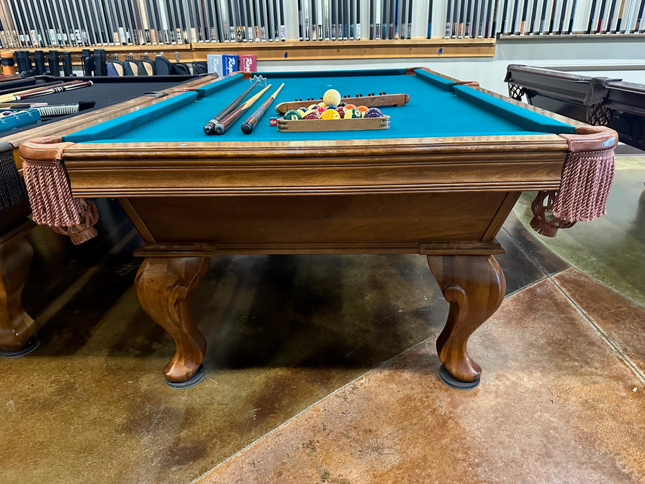 used olhausen montrechet pool table 8' end