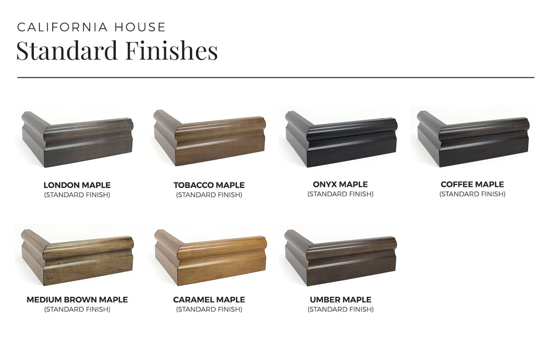 california house standard wood finishes